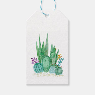 Watercolor , cactus , succulents gift tags