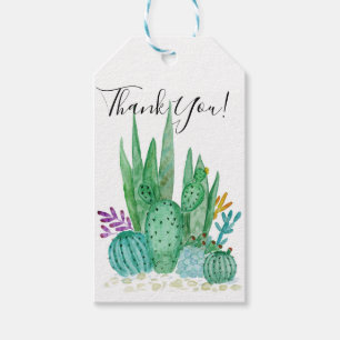 Watercolor , cactus , succulents gift tags