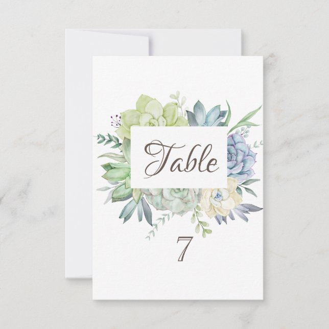 Watercolor Cactus Succulents Invitation (Front)