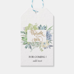 Watercolor Cactus Succulents Polka Dots Gift Tags