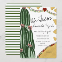 Watercolor Cactus Taco Artsy Greenery Baby Shower