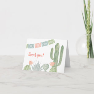 Watercolor Cactus Thank You Note Cards