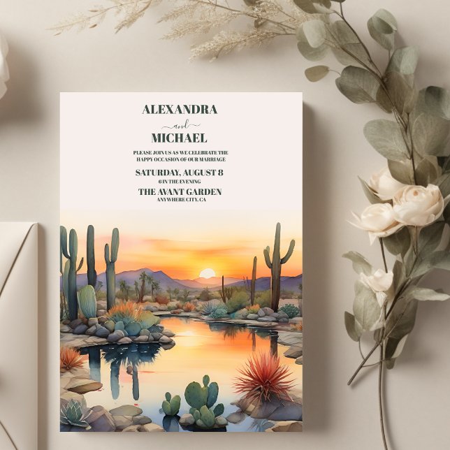  Watercolor Cactus Wedding,  Boho Destination ,Nat Invitation (Creator Uploaded)