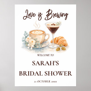 Watercolor Cafe Espresso Martini Poster Sign