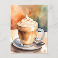 Watercolor, Caffe Latte, Postcrossing