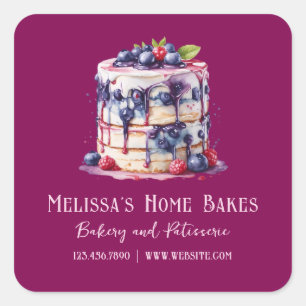 Watercolor Cake Bakery Product Sticker