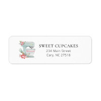 Watercolor Cake Mixer bakery return address Label