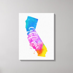 Watercolor California Canvas Print