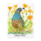 Watercolor California Poppies Quail Bird