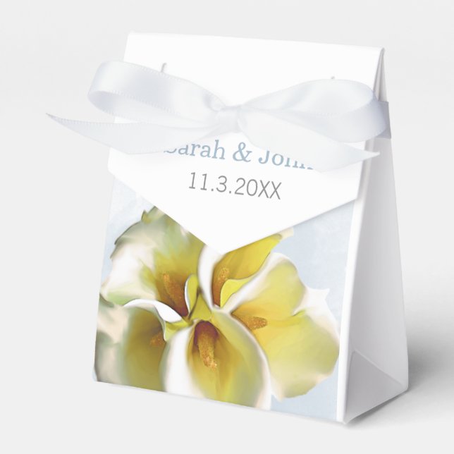 watercolor calla lilies Floral Wedding favour box (Front Side)