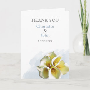 watercolor calla lilies Wedding Thank You cards