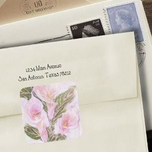 Watercolor Calla Lillies Square Sticker