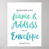 Watercolor Calligraphy Address An Envelope Sign