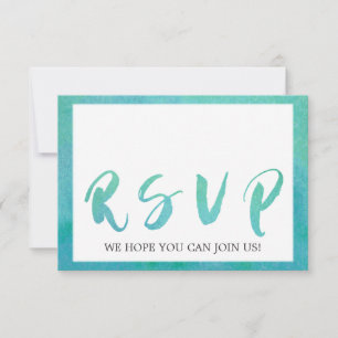 Watercolor Calligraphy Beach Menu Choice RSVP Card