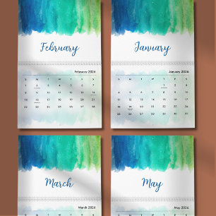 Watercolor Calm & Elegant Minimal Design Calendar