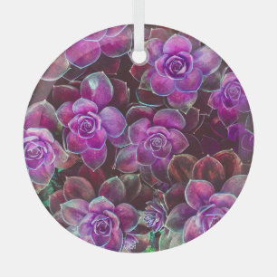 Watercolor camellia, floral wedding design glass tree decoration