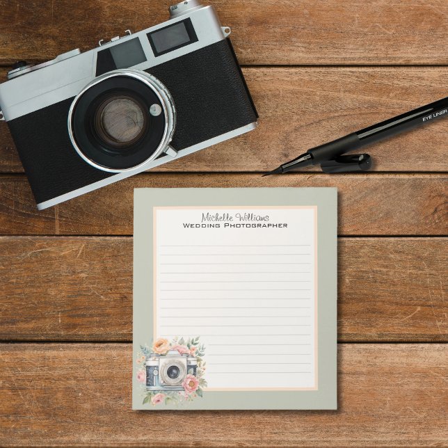 Watercolor Camera And Flowers Lined Notepad (Creator Uploaded)