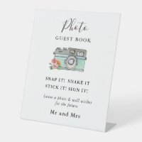 Watercolor Camera Photo Guest Book