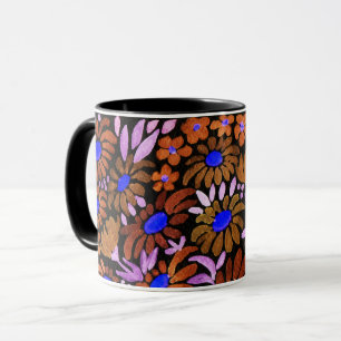 Watercolor camomille meadow flowers floral field d mug