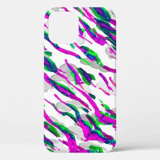 Watercolor Camouflage Design. Abstract Safari Tile iPhone 12 Case