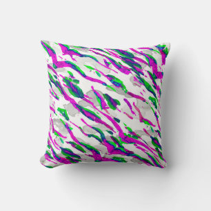 Watercolor Camouflage Design. Abstract Safari Tile Cushion