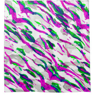 Watercolor Camouflage Design. Abstract Safari Tile Shower Curtain