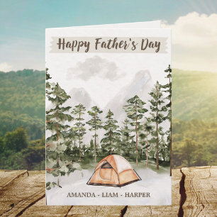 Watercolor Camping in Nature Father's Day Card