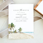 Watercolor Cancun Mexico Beach Save the Date Invitation<br><div class="desc">This save the date features a watercolor painting of the Cancun,  Mexico beach. Easily edit *most* wording to meet your needs and add your own photo or photos to the backside with your wedding website.</div>