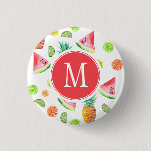 Watercolor Candied Fruit Pattern 3 Cm Round Badge