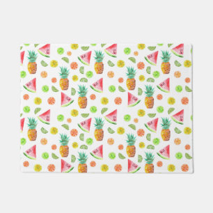 Watercolor Candied Fruit Pattern Doormat