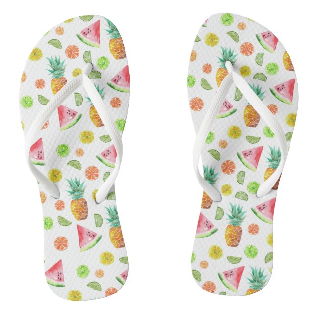 Watercolor Candied Fruit Pattern Jandals (Footbed)