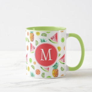 Watercolor Candied Fruit Pattern Mug