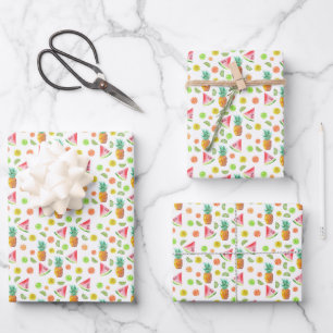 Watercolor Candied Fruit Pattern Wrapping Paper Sheet