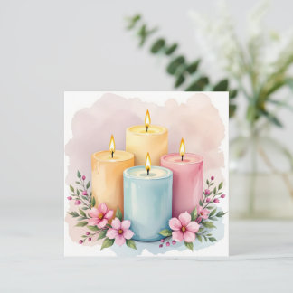 Watercolor Candle Design  Card