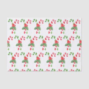 Watercolor Candy Cane Christmas Tissue Paper