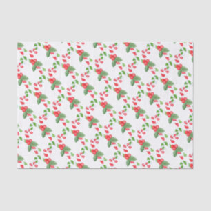 Watercolor Candy Cane Pattern - Christmas Tissue Paper