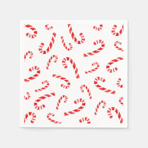 Watercolor Candy Cane Pattern Napkin