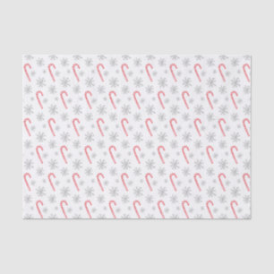 Watercolor Candy Cane Snowflake Christmas Tissue Paper