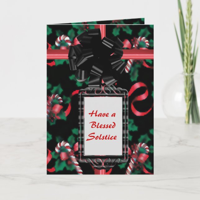 Watercolor Candy Canes Holiday Card (Front)