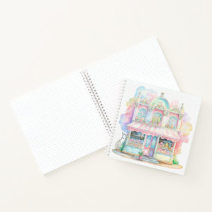 watercolor candy shop bullet journal notebook