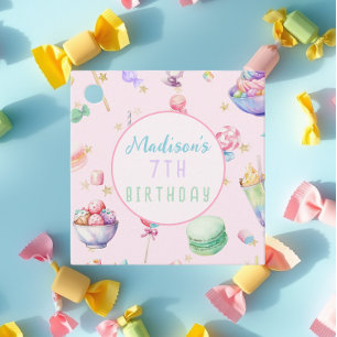 Watercolor Candy Wonderland Pastel Birthday Party Favour Tags