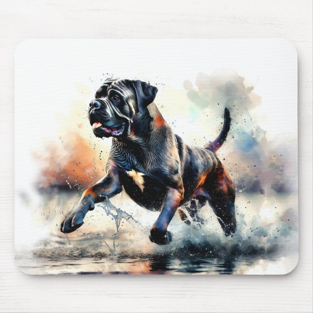 Watercolor Cane Corso dog Mouse Pad (Front)