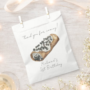Watercolor Cannoli 1st Birthday Thank You Favour Bags