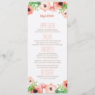 Watercolor Canopy Wedding Menu