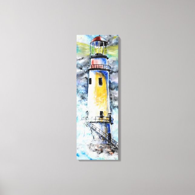 Watercolor Canvas - Lighthouse - Painting  Print (Front)