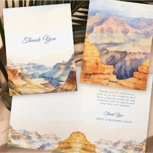 Watercolor Canyon Desert National Park Wedding Thank You Card