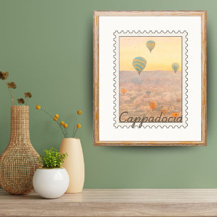 Watercolor Cappadocia Post Stamp Poster