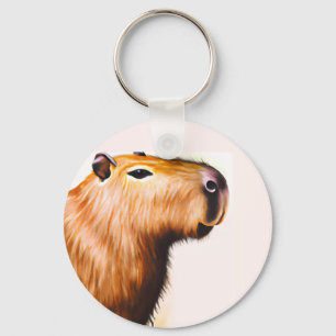 Watercolor Capybara illustration  Key Ring