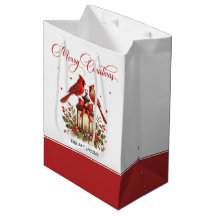 Watercolor Cardinal Birds on Christmas Lantern