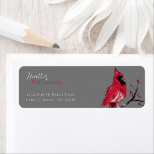 Watercolor Cardinal Return Address